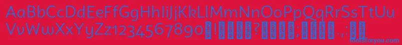 CampuniDemo Book-Schriftart – Blaue Schriften auf rotem Hintergrund