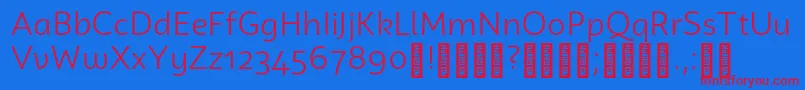 CampuniDemo Book-fontti – punaiset fontit sinisellä taustalla