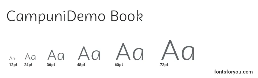 Размеры шрифта CampuniDemo Book