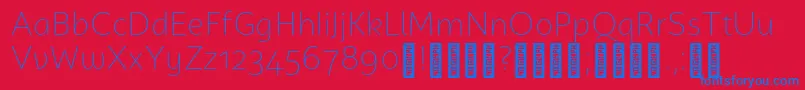 CampuniDemo ExtraLight-Schriftart – Blaue Schriften auf rotem Hintergrund