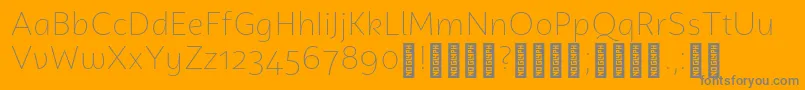 CampuniDemo ExtraLight-Schriftart – Graue Schriften auf orangefarbenem Hintergrund