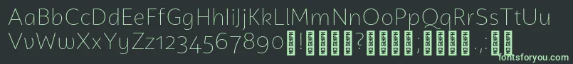 フォントCampuniDemo ExtraLight – 黒い背景に緑の文字