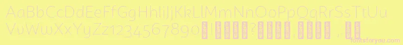 CampuniDemo ExtraLight-fontti – vaaleanpunaiset fontit keltaisella taustalla