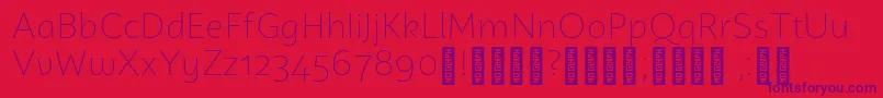 CampuniDemo ExtraLight Font – Purple Fonts on Red Background