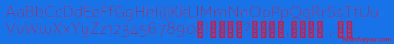 CampuniDemo ExtraLight Font – Red Fonts on Blue Background