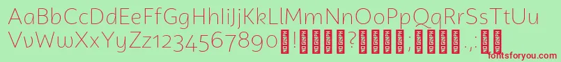 CampuniDemo ExtraLight Font – Red Fonts on Green Background