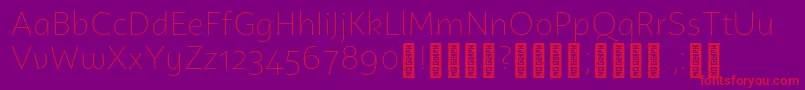 フォントCampuniDemo ExtraLight – 紫の背景に赤い文字