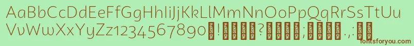 CampuniDemo Light Font – Brown Fonts on Green Background