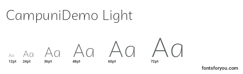 Размеры шрифта CampuniDemo Light