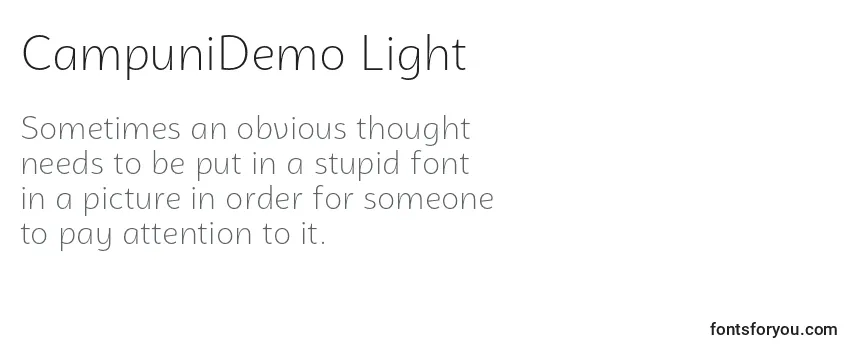 Обзор шрифта CampuniDemo Light