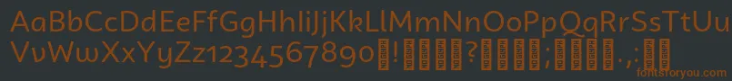 フォントCampuniDemo Regular – 黒い背景に茶色のフォント