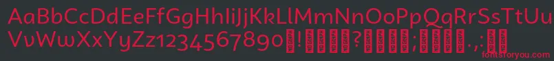 フォントCampuniDemo Regular – 黒い背景に赤い文字