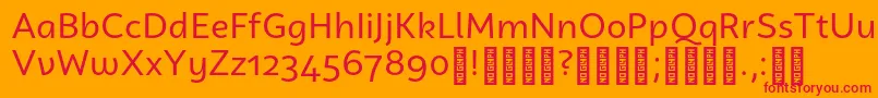 CampuniDemo Regular Font – Red Fonts on Orange Background