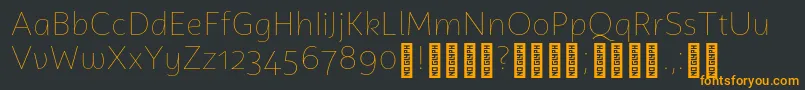 フォントCampuniDemo Thin – 黒い背景にオレンジの文字