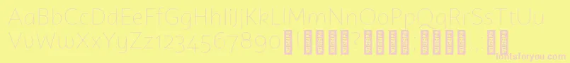 CampuniDemo Thin-fontti – vaaleanpunaiset fontit keltaisella taustalla