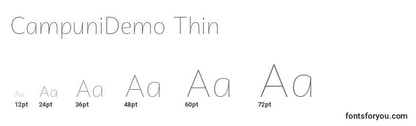 CampuniDemo Thin Font Sizes