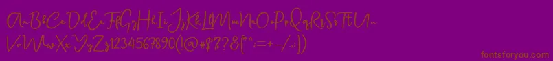 フォントCanadia DF – 紫色の背景に茶色のフォント