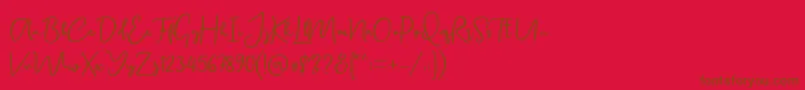 Czcionka Canadia DF – brązowe czcionki na czerwonym tle