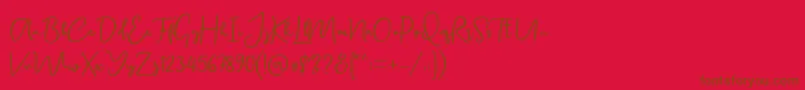 Canadia DF-Schriftart – Braune Schriften auf rotem Hintergrund