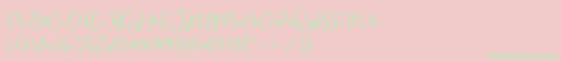 フォントCanadia DF – ピンクの背景に緑の文字