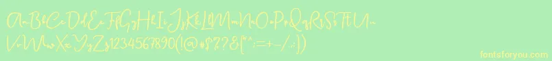 Canadia DF Font – Yellow Fonts on Green Background