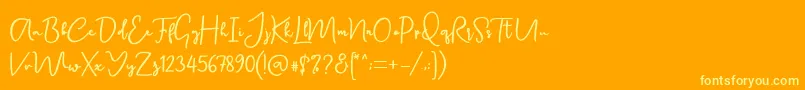 フォントCanadia DF – オレンジの背景に黄色の文字
