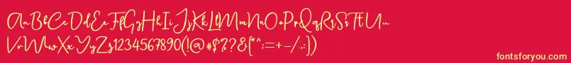 Canadia DF-fontti – keltaiset fontit punaisella taustalla