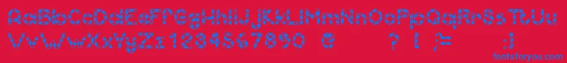 Candcu   Font – Blue Fonts on Red Background