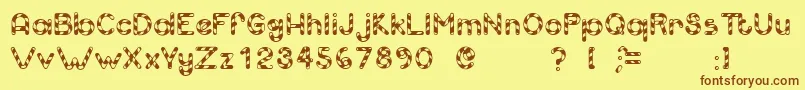 Candcu   Font – Brown Fonts on Yellow Background