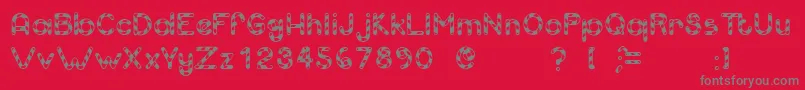 Candcu  -Schriftart – Graue Schriften auf rotem Hintergrund