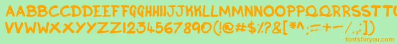 Inky Font – Orange Fonts on Green Background