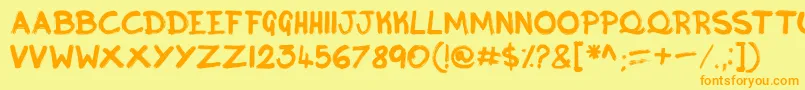 Police Inky – polices orange sur fond jaune