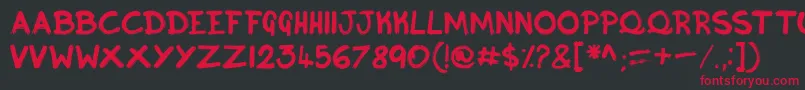 Inky Font – Red Fonts on Black Background