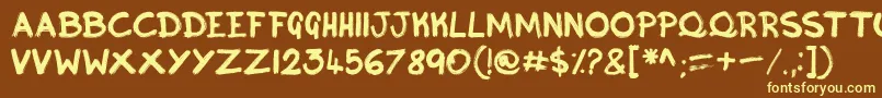 Inky Font – Yellow Fonts on Brown Background