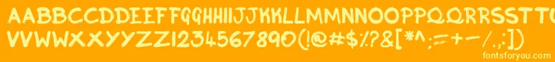 Inky-Schriftart – Gelbe Schriften auf orangefarbenem Hintergrund