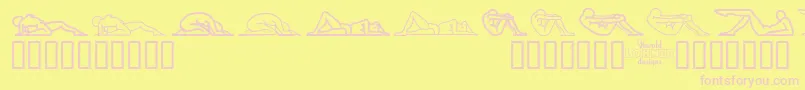 Czcionka Candd    – różowe czcionki na żółtym tle
