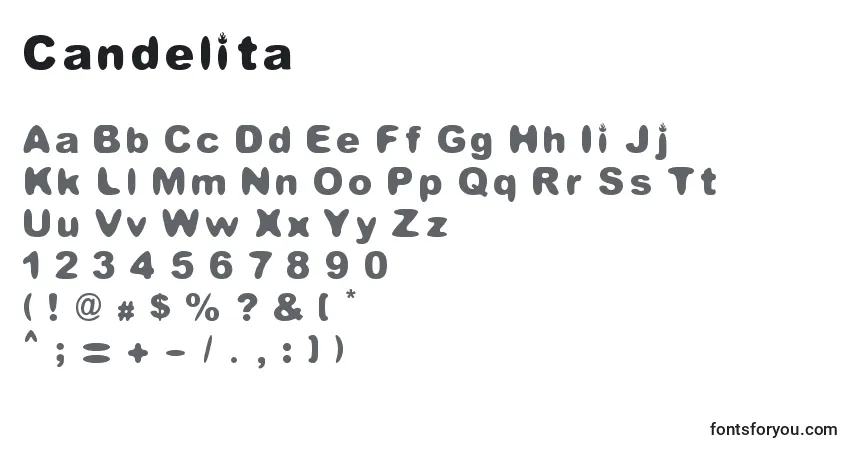 A fonte Candelita – alfabeto, números, caracteres especiais