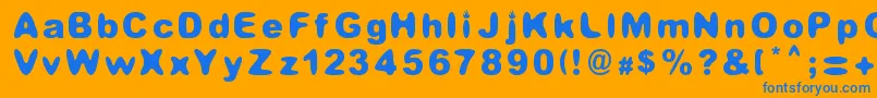 Candelita Font – Blue Fonts on Orange Background