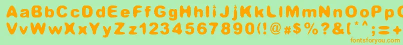 Candelita Font – Orange Fonts on Green Background