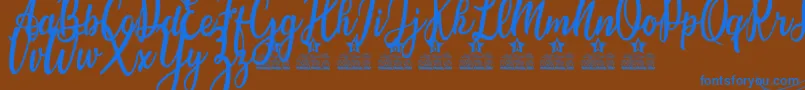Candice Personal Use Font – Blue Fonts on Brown Background