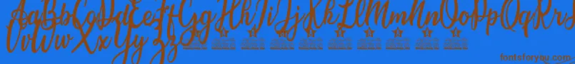 Candice Personal Use Font – Brown Fonts on Blue Background