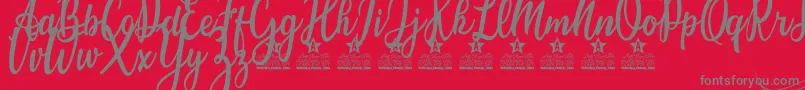 Candice Personal Use Font – Gray Fonts on Red Background