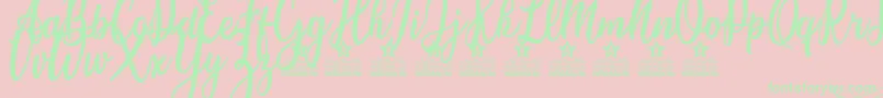 Candice Personal Use Font – Green Fonts on Pink Background