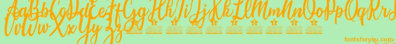 Candice Personal Use Font – Orange Fonts on Green Background