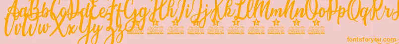 Candice Personal Use Font – Orange Fonts on Pink Background