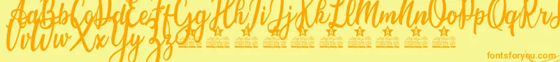 Candice Personal Use Font – Orange Fonts on Yellow Background