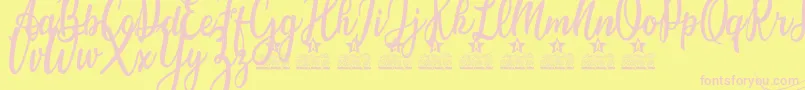 Candice Personal Use Font – Pink Fonts on Yellow Background