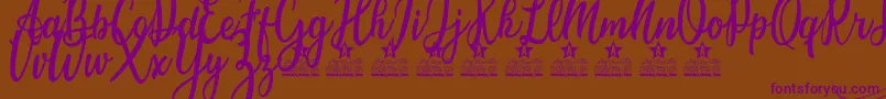 Candice Personal Use Font – Purple Fonts on Brown Background