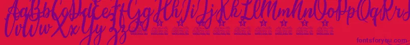 Candice Personal Use Font – Purple Fonts on Red Background