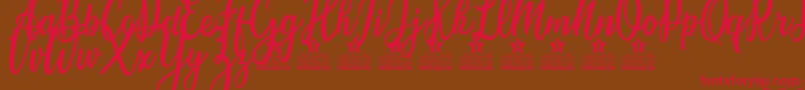 Candice Personal Use Font – Red Fonts on Brown Background